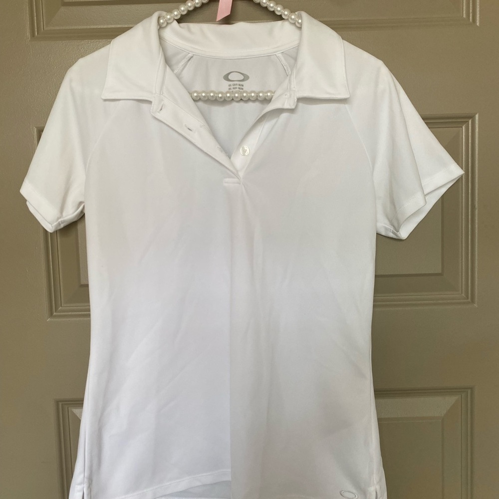 Oakley Tourney White Golf Polo Size Medium
